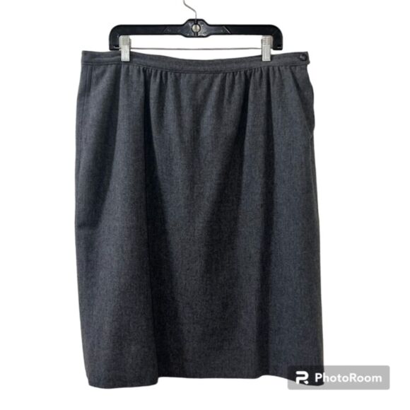 Pendleton Womens Gray 100% Virgin Wool Lined Skirt With Pockets Sz LG/XL - Picture 1 of 11